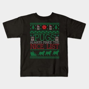 Funny Pug Dog Christmas Pug Lovers Owners Christmas Xmas Kids T-Shirt